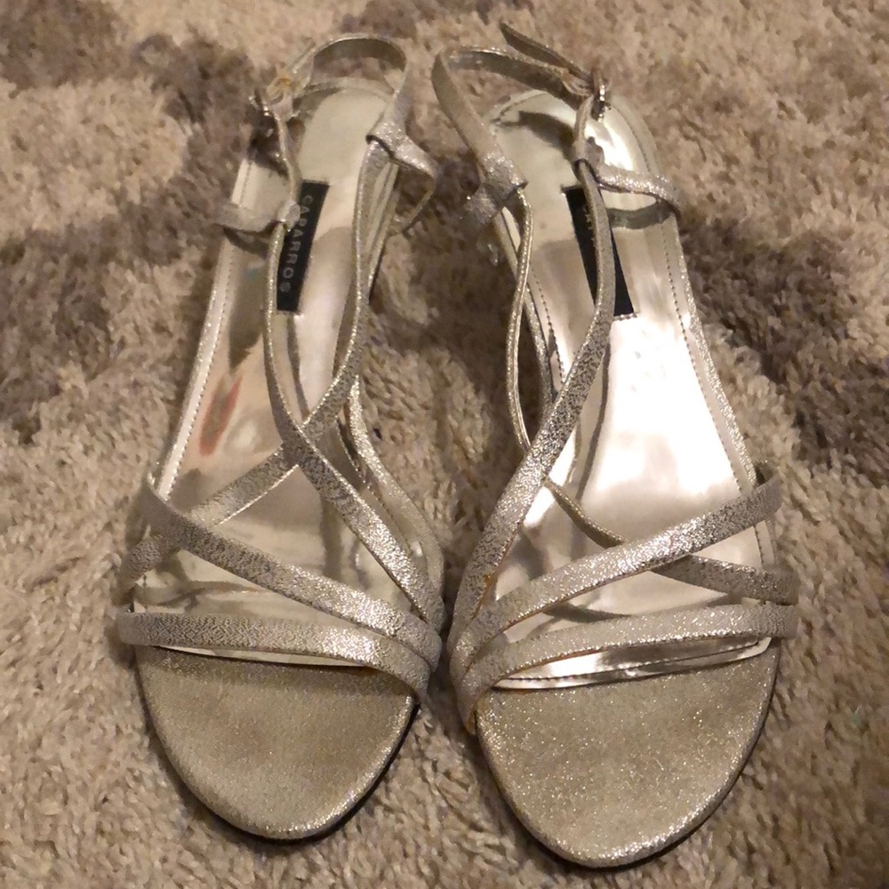 Caparros brand strappy silver heels